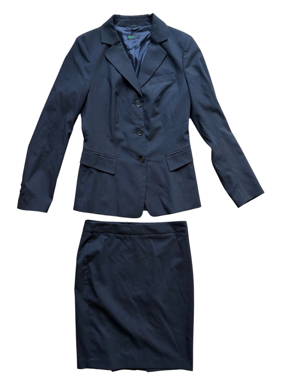 United Colors Of Benetton Navy Blue Blazer and Pencil Skirt Set